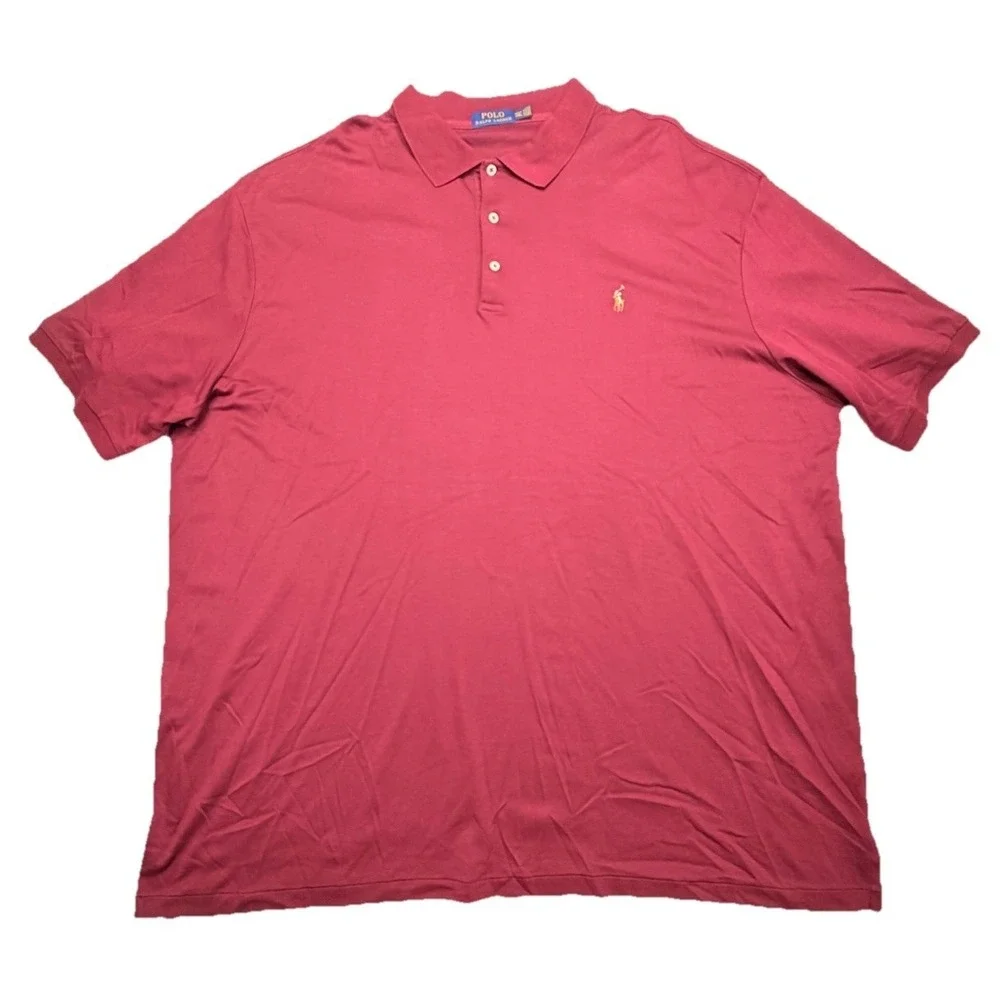 Polo Ralph Lauren Polo‎ Shirt 4XLT Maroon Red Pony Logo Big Tall